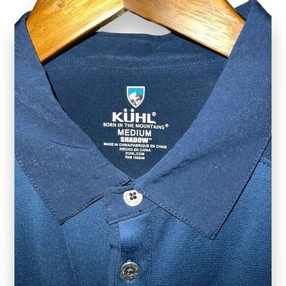 Navy Kühl Performance Shadow Polo Shirt Size M - Picture 2 of 9